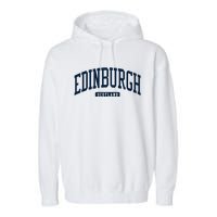 Edinburgh United Kingdom Uk College Style Garment-Dyed Fleece Hoodie