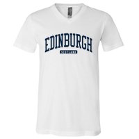 Edinburgh United Kingdom Uk College Style V-Neck T-Shirt