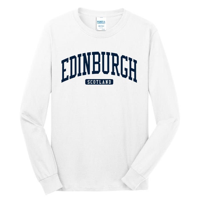 Edinburgh United Kingdom Uk College Style Tall Long Sleeve T-Shirt