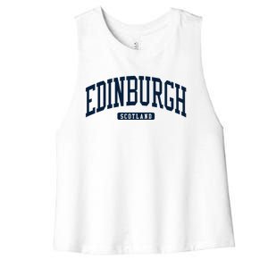 Edinburgh United Kingdom Uk College Style Women's Racerback Cropped Tank