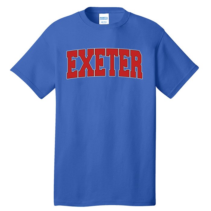 Exeter United Kingdom Varsity Style Vintage Retro Uk Sports Great Gift Tall T-Shirt