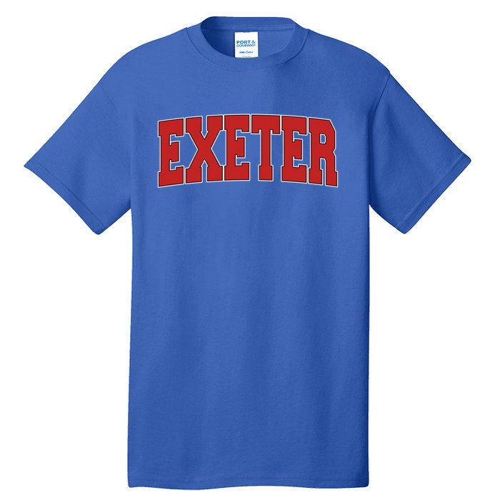 Exeter United Kingdom Varsity Style Vintage Retro Uk Sports Meaningful Gift Tall T-Shirt