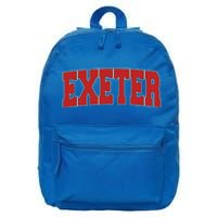 Exeter United Kingdom Varsity Style Vintage Retro Uk Sports Meaningful Gift 16 in Basic Backpack