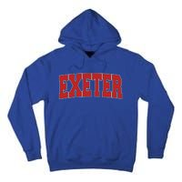 Exeter United Kingdom Varsity Style Vintage Retro Uk Sports Meaningful Gift Tall Hoodie