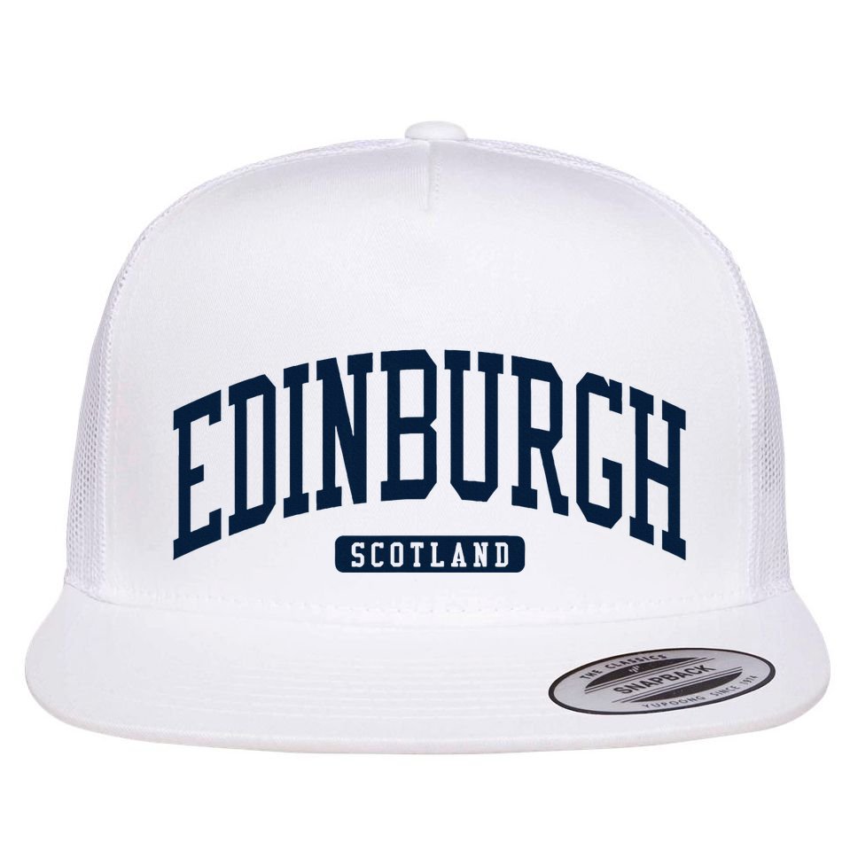 Edinburgh United Kingdom Uk College University Style Flat Bill Trucker Hat