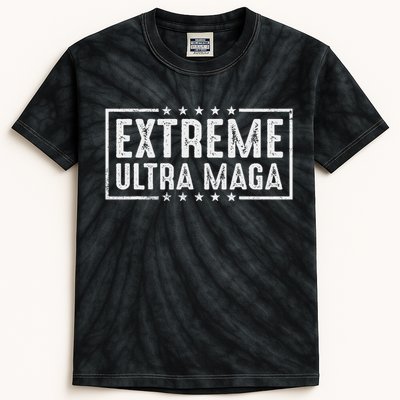 Extreme Ultra Maga Pro Trump 2024 Support Kids Tie-Dye T-Shirt