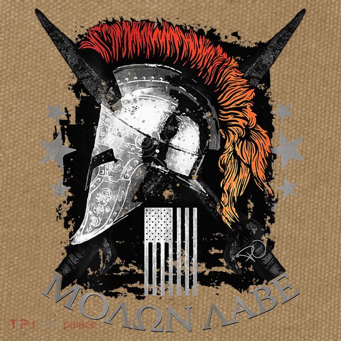 Epic Usa Molon Labe Come And Take Them Spartan 2nd Amendment Cotton Canvas Backpack