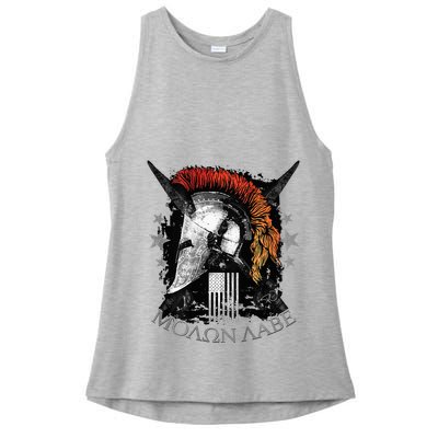 Epic Usa Molon Labe Come And Take Them Spartan 2nd Amendment Ladies PosiCharge Tri-Blend Wicking Tank