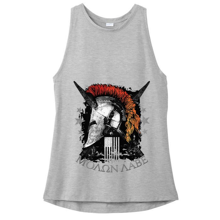 Epic Usa Molon Labe Come And Take Them Spartan 2nd Amendment Ladies PosiCharge Tri-Blend Wicking Tank