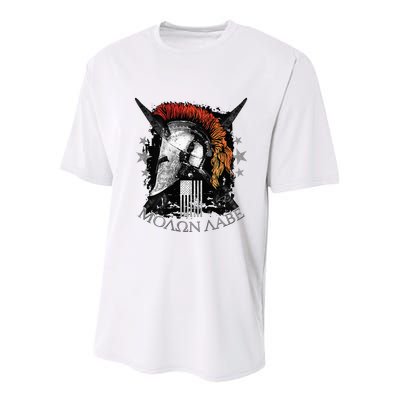 Epic Usa Molon Labe Come And Take Them Spartan 2nd Amendment Youth Performance Sprint T-Shirt