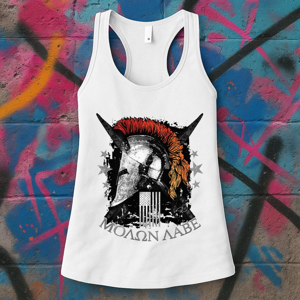 Epic Usa Molon Labe Come And Take Them Spartan 2nd Amendment Womens Tank Top