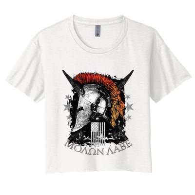 Epic Usa Molon Labe Come And Take Them Spartan 2nd Amendment Crop Top