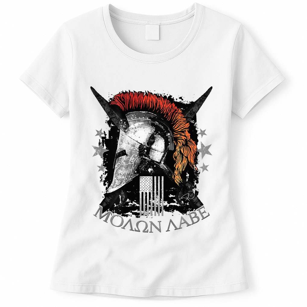 Epic Usa Molon Labe Come And Take Them Spartan 2nd Amendment Womens T-Shirt