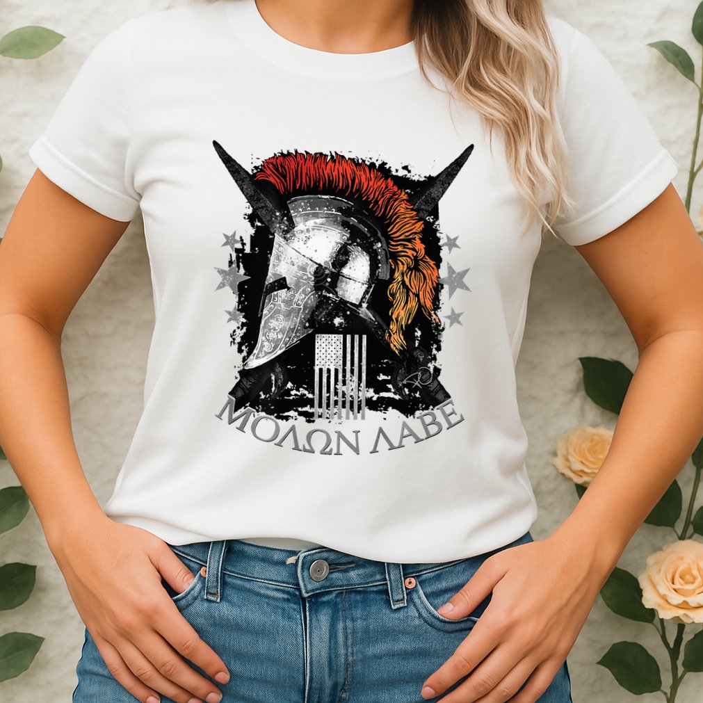 Epic Usa Molon Labe Come And Take Them Spartan 2nd Amendment Womens T-Shirt