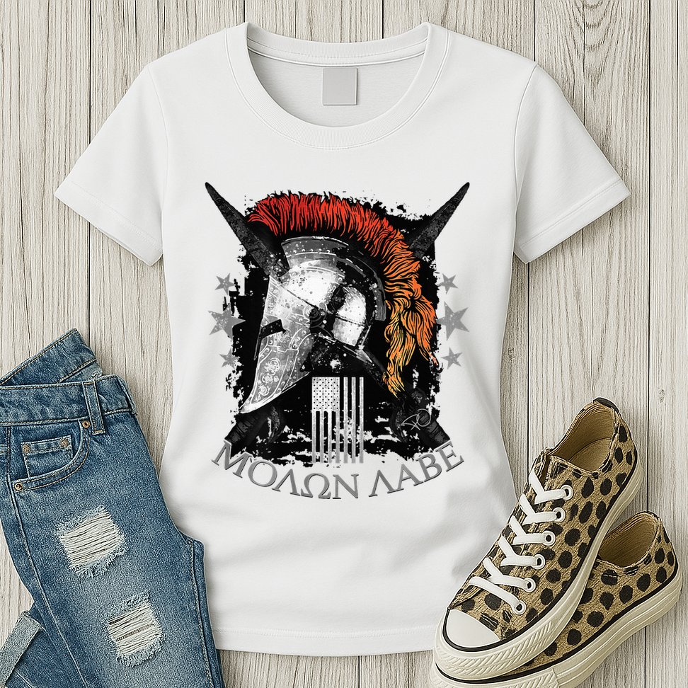 Epic Usa Molon Labe Come And Take Them Spartan 2nd Amendment Womens T-Shirt