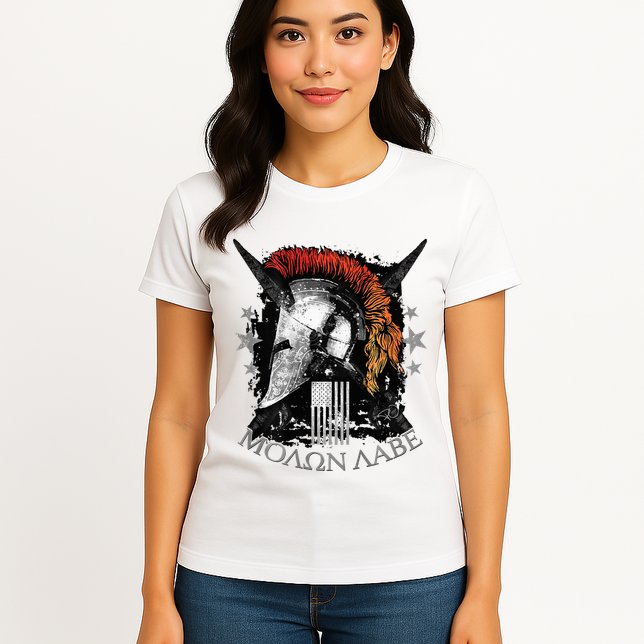 Epic Usa Molon Labe Come And Take Them Spartan 2nd Amendment Womens T-Shirt