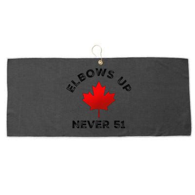Elbows Up - Never 51 State Canada Flag Stand Strong Large Microfiber Waffle Golf Towel