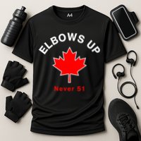 Elbows Up Never 51 Canada Flag Stand Strong Cooling Performance Crew T-Shirt