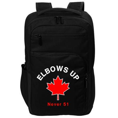 Elbows Up Never 51 Canada Flag Stand Strong Impact Tech Backpack