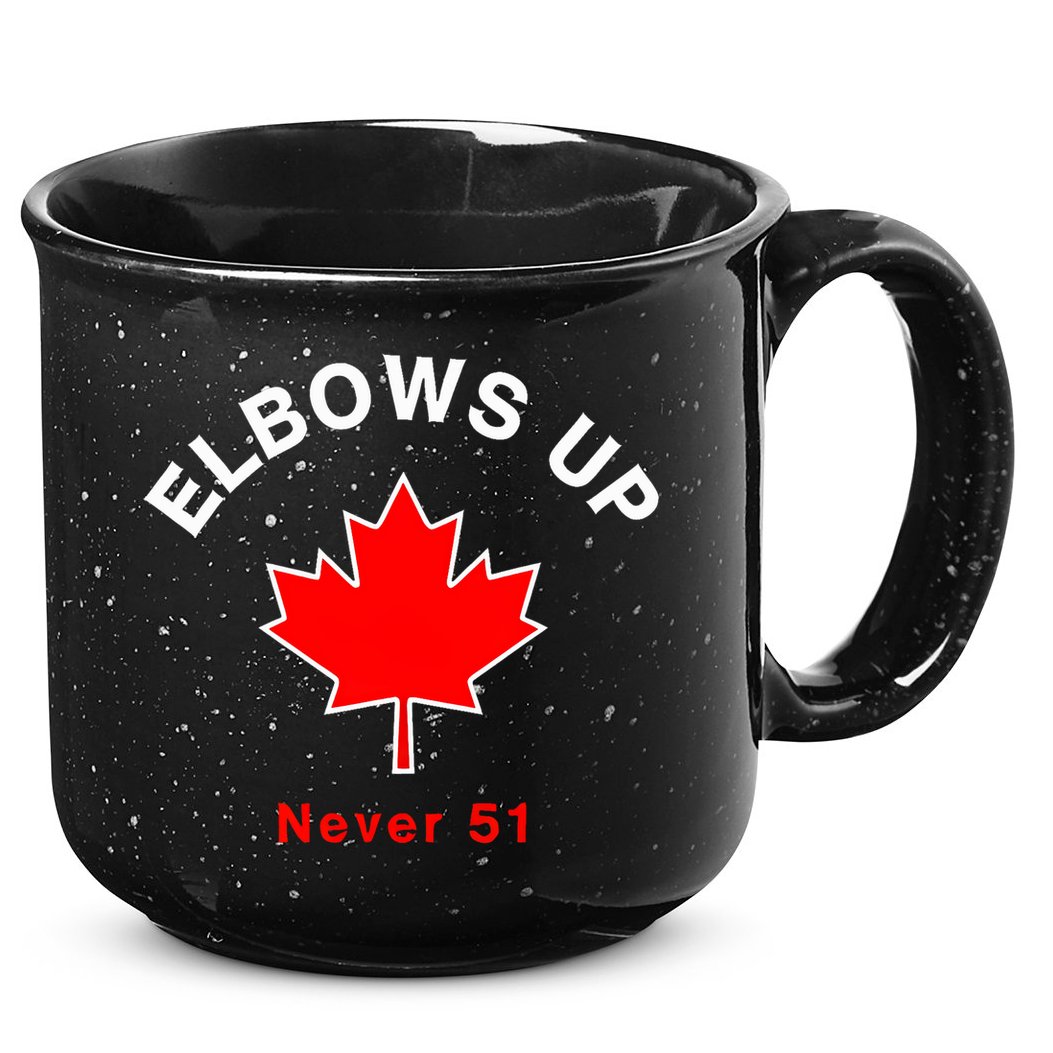 Elbows Up Never 51 Canada Flag Stand Strong 15oz Campfire Ceramic Mug