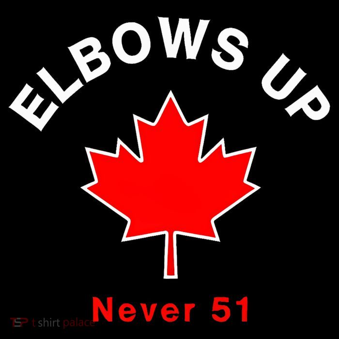 Elbows Up Never 51 Canada Flag Stand Strong Drawstring Bag
