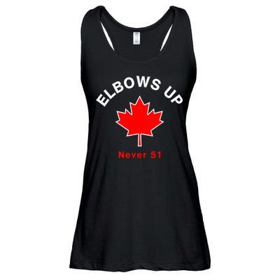 Elbows Up Never 51 Canada Flag Stand Strong Ladies Essential Flowy Tank