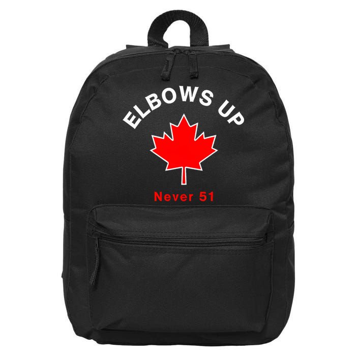 Elbows Up Never 51 Canada Flag Stand Strong 16 in Basic Backpack