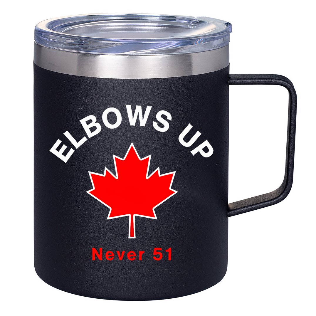 Elbows Up Never 51 Canada Flag Stand Strong 12oz Stainless Steel Coffee Mug