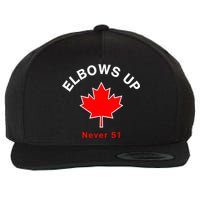 Elbows Up Never 51 Canada Flag Stand Strong Wool Snapback Cap
