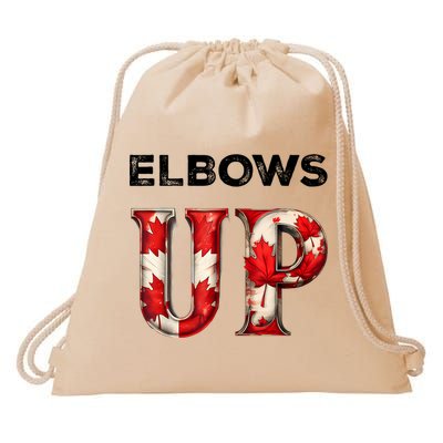 Elbows Up Proud Canadians Against Tariffs Drawstring Bag