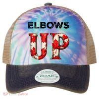 Elbows Up Proud Canadians Against Tariffs Legacy Tie Dye Trucker Hat