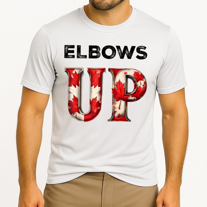 Elbows Up Proud Canadians Against Tariffs Cooling Performance Crew T-Shirt