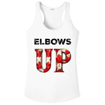Elbows Up Proud Canadians Against Tariffs Ladies PosiCharge Competitor Racerback Tank