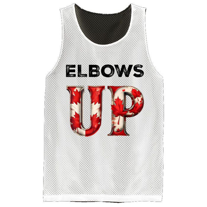 Elbows Up Proud Canadians Against Tariffs Mesh Reversible Basketball Jersey Tank