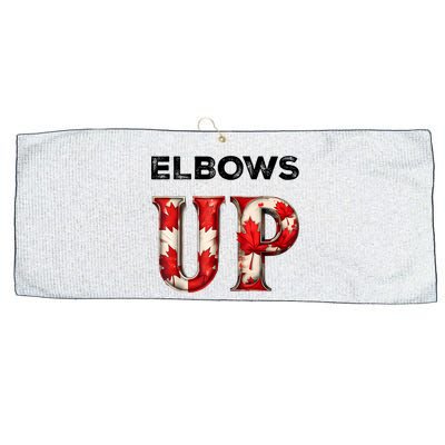 Elbows Up Proud Canadians Against Tariffs Large Microfiber Waffle Golf Towel