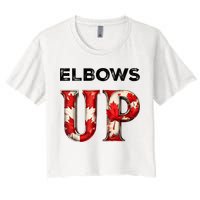 Elbows Up Proud Canadians Against Tariffs Women's Crop Top Tee
