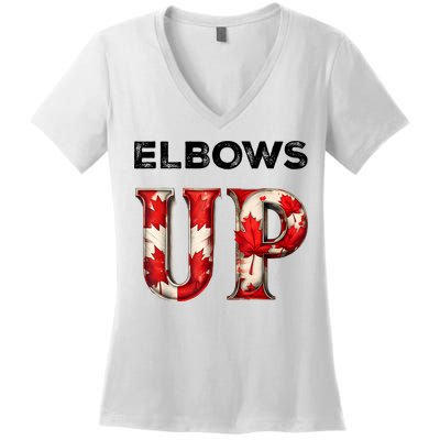 Elbows Up Proud Canadians Against Tariffs Women's V-Neck T-Shirt
