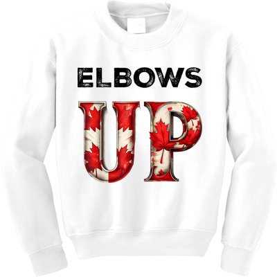 Elbows Up Proud Canadians Against Tariffs Kids Sweatshirt