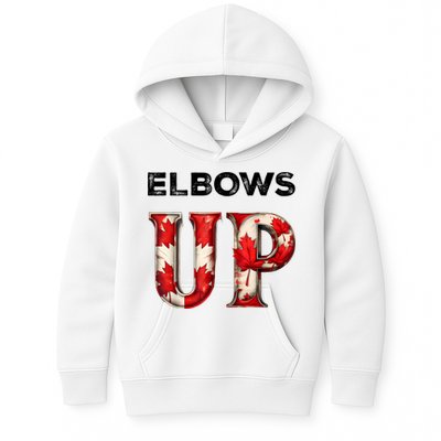 Elbows Up Proud Canadians Against Tariffs Kids Hoodie
