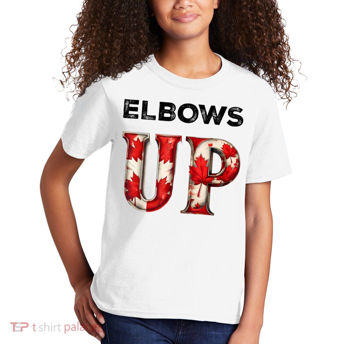 Elbows Up Proud Canadians Against Tariffs Kids T-Shirt