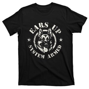 Ears Up System Armed German Shepherd Canine Dog Training T-Shirt