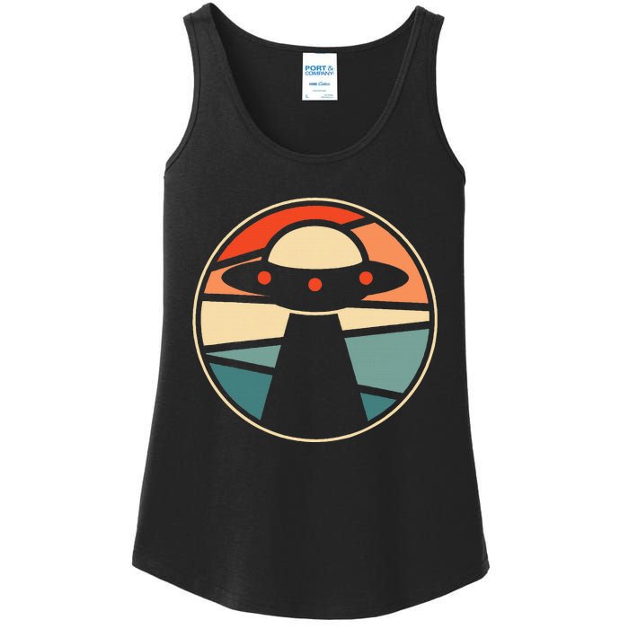 Extraterrestrial Ufo Saucer Spaceship Vintage Alien Ladies Essential Tank