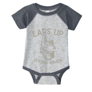 Ears Up System Armed Dog Lover Gift Animal German Shepherd Infant Baby Jersey Bodysuit