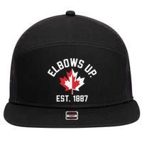 Elbows Up Strong Canada Est 1867 Proud Canadian 7 Panel Mesh Trucker Snapback Hat