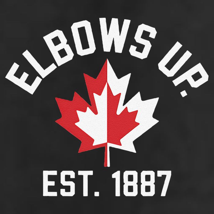 Elbows Up Strong Canada Est 1867 Proud Canadian 7 Panel Mesh Trucker Snapback Hat