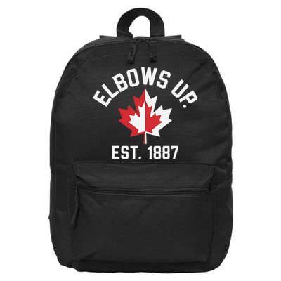 Elbows Up Strong Canada Est 1867 Proud Canadian 16 in Basic Backpack