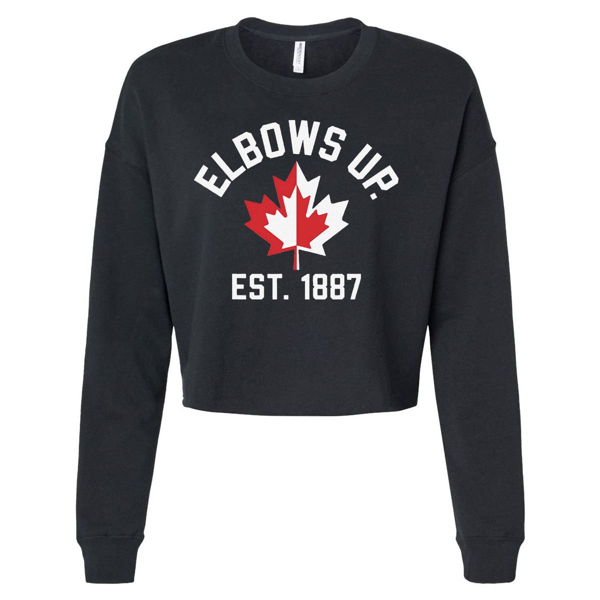 Elbows Up Strong Canada Est 1867 Proud Canadian Cropped Pullover Crew