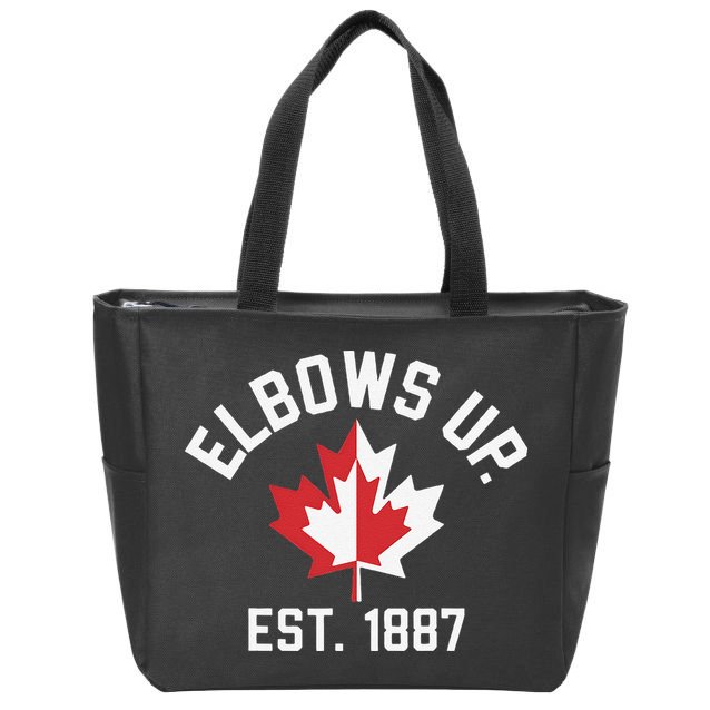Elbows Up Strong Canada Est 1867 Proud Canadian Zip Tote Bag