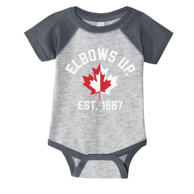 Elbows Up Strong Canada Est 1867 Proud Canadian Infant Baby Jersey Bodysuit