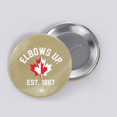 Elbows Up Strong Canada Est 1867 Proud Canadian Button
